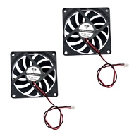 JZK Pack of 2 DC 24 V 8010 Silent Cooling Fan with Wires, PC Fan 80 mm, Computer Case Fan 8 cm x 8 c