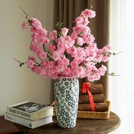 decoration living room aesthetic 房间用品 Bunga sakura gaya Cina baru, meja makan ruang tamu, bunga pers