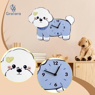 GRALARA Bichon Frize Wall Clock Decorative Clock Silent Wall Ornament for Kitchen Kids Room