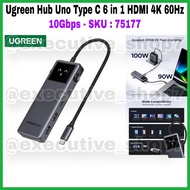 Ugreen Hub Uno Type C 6 IN 1 HDMI 4K 60Hz - 10Gbps - SKU: 75177