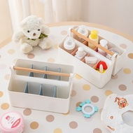 ST/🛹Baby Baby Supplies Storage Box Household Compartment Bottle Wet Proof Diaper Portable Care Storage Basket Finishing