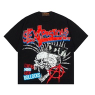 KKONTENER Sex Pistols Black Kaos Baju 100% Cotton Unisex Men Women T-shirt Punk Rock Streetwear