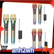 【A-NH】Wireless Microphone, Handheld Dynamic Microphone Wireless Mic System Set with Rechargeable Receiver
