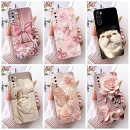 For OnePlus Nord / 8 Nord 5G / Z AC2001 AC2003 New Elegant Floral Cat Painting Casing 1+ Nord 5G Sof
