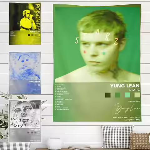 Popular Singer Rapper Y-Yung Lean Tapestry For Indoor Outdoor Living Room Bedroom Patio Durable Vers