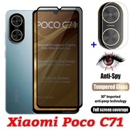 2in1 Full Anti PRIVACY Film For Xiaomi Poco C71 C 71 C 61 PocoC61 PocoC71 4G 5G 2025 Tempered glass