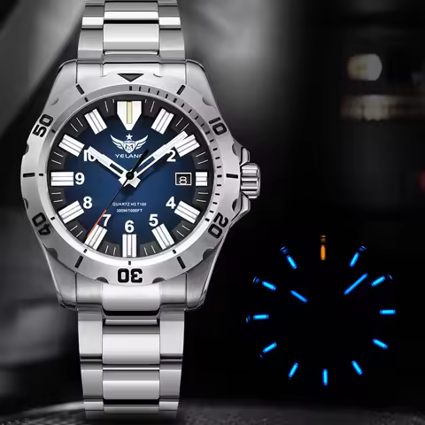 YELANG V1036S 42mm Men Quartz Watch Luminous 10 Years Lithium swiss RONDA 715-Li Movement 30ATM 300m