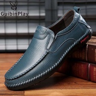 Soft Sole Dad Shoes Casual Leather Shoes Men's Slip-On Soft Leather Soft Sole Dad Shoes