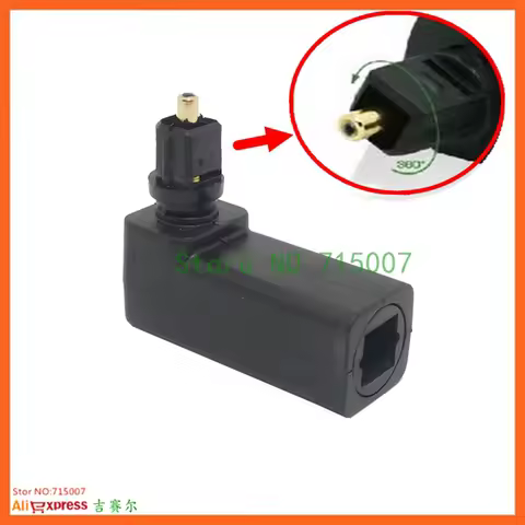 Wholesale Toslink 90 Degree Optical Audio Cable Adapter Male to Female Right Angle 360 Rotates PC TV