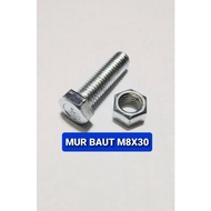 Hexagonal Bolt Nut M8X30mm