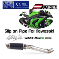Motorcycle Carbon Fiber Escape Exhaust Muffler Escape Link Middle Pipe Full System Slip on For Kawas