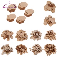 [deevoka] 00/200 Pieces Hexagon Shapes MDF Cutouts Wood Wooden Embellishments Shapes for DIY Craft D