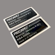 Seat recaro sticker