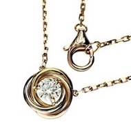 CARTIER/Cartier Trinity Necklace with 1 Diamond (Estimated 0.17ct) in 18K Gold/Yellow Gold/White Gol