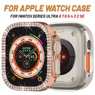 Double Row Diamond Cover compatible for Apple Watch Ultra 49mm Accessories smart watch series7 6 5 SE Protective Case 45mm 41mm 44mm Shell Frame