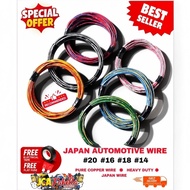 [10/20M]Automotive wire Heavy Duty, Pure Copper Japan WIre [Gauge 20, 18, 16, 14]