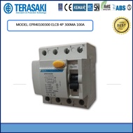 TERASAKI ELCB / RCCB 4P ,40A / 63A /100A ~ 300MA , (EPR40xx300AC)
