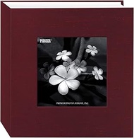 Pioneer Photo Albums 100 Pocket Cranberry Silk Fabric Frame Cover Photo Album for 4 by 6-Inch Prints