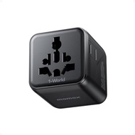 MOMAX Mini 7-in-1 Universal Travel Adapter, GaN 70W Dual AC, 3 USB-C PD & 2 USB-A QC, International 