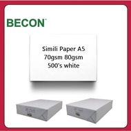 Simili Paper A5 70gsm 80gsm 500's white