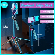 P180 for Phone for Vlogging Super Long 180cm Bluetooth Selfie Stick Tripod with Remote and Light