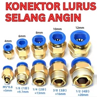 Straight Fitting Connector Air Hose Slip lock Pneumatic External Thread to hose 4mm 6mm 8mm 10mm 12m