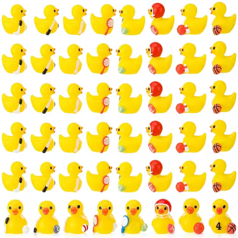 5/10 Pcs Mixed Sports Resin Ducks Miniatures, Mini Little Duck Figurine for DIY Craft Projects Home 