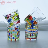 HARRIETT Whiskey Glasses Bourbon Whiskey Colorful Painting Rum Glass Cup