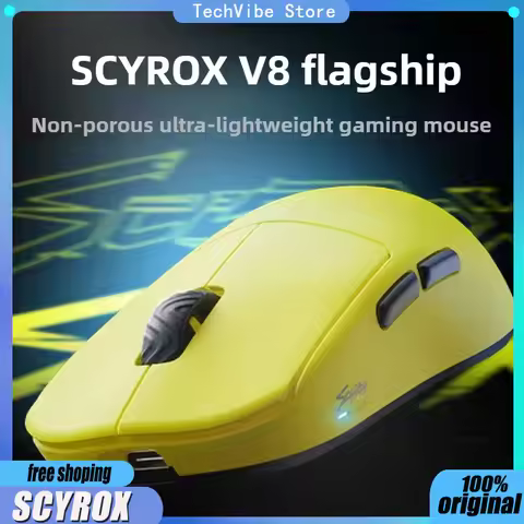 In Stock SCYROX V8 8K Wireless Ultra-Lightweight 36g Gaming Mouse Ergonomics PAW3950 E-Sports Gamer 