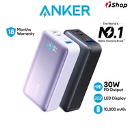 Anker 533 PowerCore 10000mAh 30W PD Power Bank Charging 2 USB-C &amp; 1 USB-A Intelligent Temperature Monitoring System Trickle-Charging Mode (A1256)