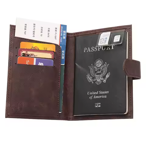 Leather Travel Business Passport Holder Passport Case Passport Covers Id Card Holder Travel Accessor