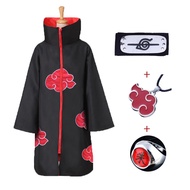 Halloween 3pcs per set  Akatsuki Cosplay Ninja Cloak Embroidery Costume Adult Children Party