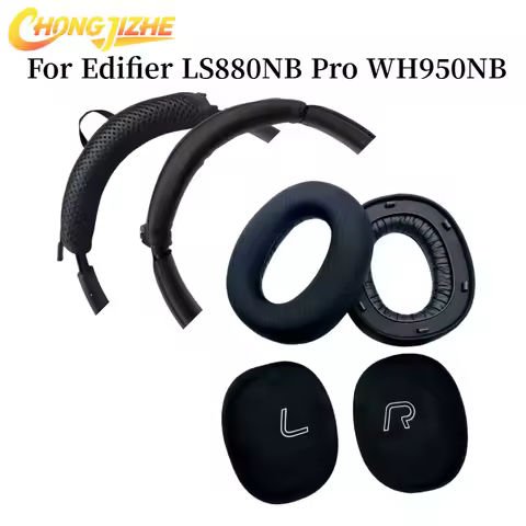 CHONGJIZHE Replacement Protein Leather Ear Pads Cover zipper head beam protective cover For Edifier 