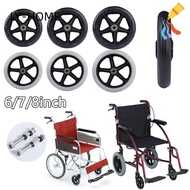 LY Shoppin Cart Wheels, Replacement Rubber Solid Tire Wheel, 6/7/8Inch Anti Slip Wheelchair Caster