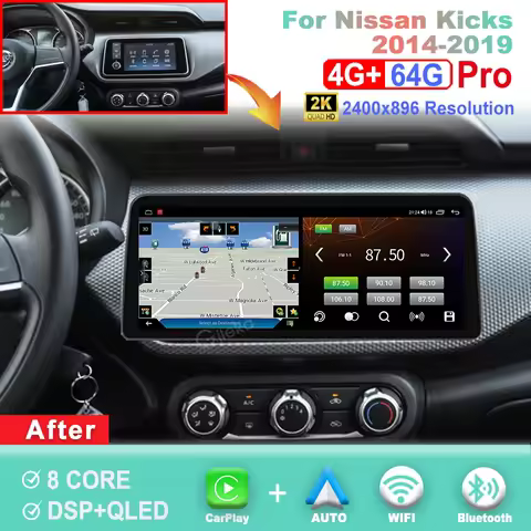 12.3 inch 2K Screen Carplay Android For Nissan Kicks 2014-2019 Car Radio Stereo Multimedia Player GP
