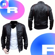 baju jaket kulit lelaki motosikal men leather jacket original hitam bergaya ss4953qq