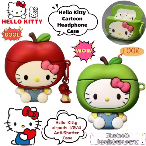 Sanrio Hello Kitty Cartoon Cute Creative Headset Protective Cover Secondary Animation Peripheral air