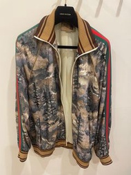 Gucci×The North Face 聯名 森林印花 拉鍊運動外套 山系 二手美品