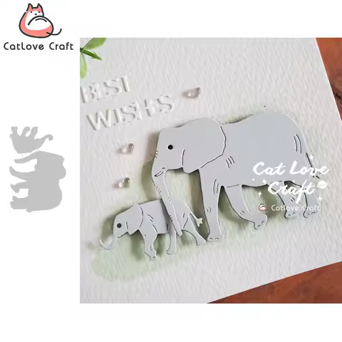 Catlove Elephant Animal Metal Cutting Dies Scrapbooking Mold Knife Stencil Die Cuts Card Making DIY 