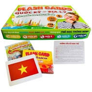 Flash Card - National Flag Card Geography of Countries Around the World 178 cards (With Phonetic Tra
