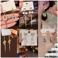 FerenHongXia Anring Stab Korean StyleWanita with Pearl Ribbon and Gemstone Motif Imported