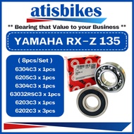 FAG YAMAHA RXZ 135 ( 8pcs/Set-C3 ) 100% ORIGINAL Motorcycle Engine Bearings 6202C3 6203C3 6205C3 630