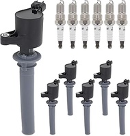 Sorghum Ignition Coil Pack and Spark Plugs Compatible with Mazda 6 Tribute MPV Ford Taurus Escape Fr