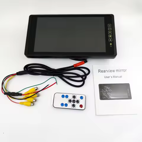 Ultra-big 9 inch Mirror LCD 4 Channel Screen Rear View Monitor Mirror HD 1024*800 AV interface Remot