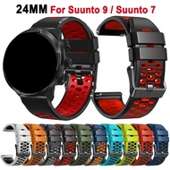 24mm Breathable Two-Color Silicone Strap for Songtuo Suunto D5 7 9 9Baro Smart Sports Watch