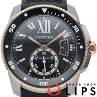 卡地亞 Calibre de Cartier潛水錶 W7100055，附原廠錶盒、保固卡，K18PG/不鏽鋼/橡膠錶帶，男士腕錶，黑色，成色極佳 [二手]