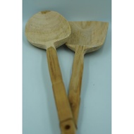 Teak Spatula Wooden Wood 3.5-Inch Turner 14.5-Inch Long Handle 1 Pair (2 Pieces) C...