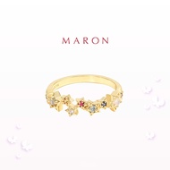 MARON✨ แหวนดาวนพเก้า เสริมดวง | Nine Lucky Stars Eternity Ring เงินแท้ พลอยแท้ ชุบทอง 18K Gold [พร้อมส่ง]