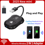 2 IN 1 Wireless Carplay Adapter for Android 11+/Carplay 12+ Plug And Play Converts Wired Carplay to 