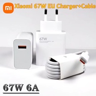 Original Xiaomi 67W EU Charger GaN Fast Charge Power Adapter With 6A USB Type-c Cable for Xiaomi 11